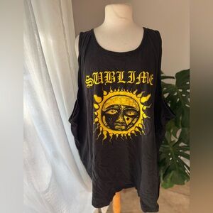 Sublime‎ Band Tank Top Sun Logo Graphic – Black 100% Cotton Shaka Active 5XL
